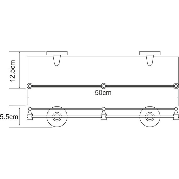 Стеклянная полка WasserKraft Rhein K-6244 - фото 3