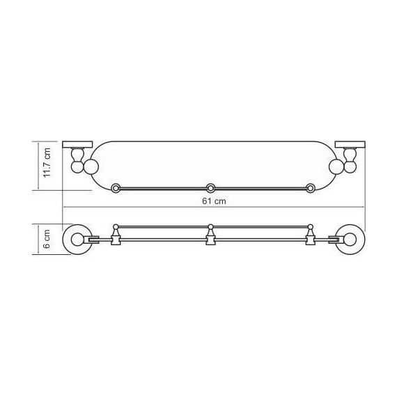 Стеклянная полка WasserKraft Aland K-8544 - фото 3