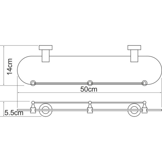 Стеклянная полка WasserKraft Donau K-9444 - фото 3