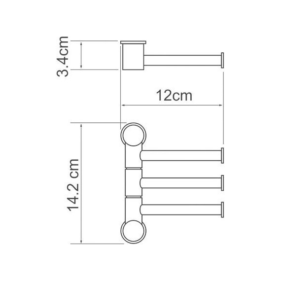 Держатель для полотенец WasserKraft K-1053B, цвет чёрный - фото 2