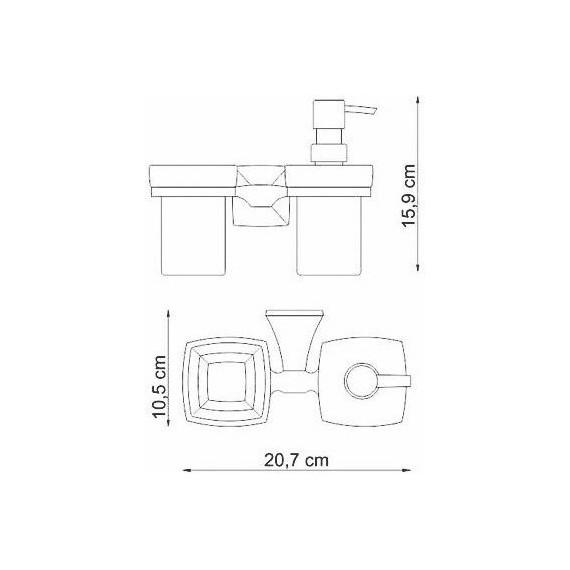 Держатель стакана и дозатор для жидкого мыла WasserKraft Wern K-2589 - фото 3