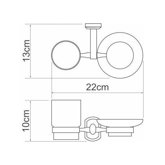 Стакан для зубных щеток с мыльницей WasserKraft Oder K-3026 - фото 3