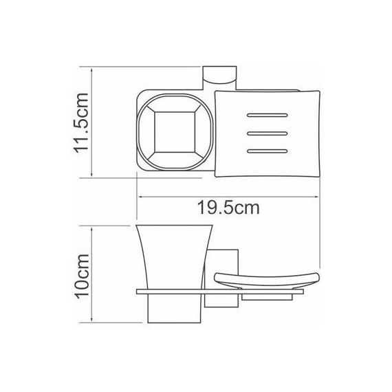 Стакан для зубных щеток с мыльницей WasserKraft Leine K-5026 - фото 3