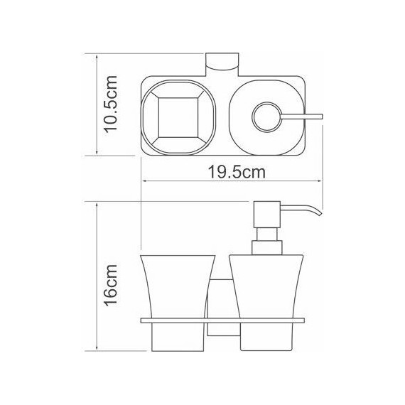 Держатель стакана и дозатор для жидкого мыла WasserKraft Leine K-5089 - фото 3