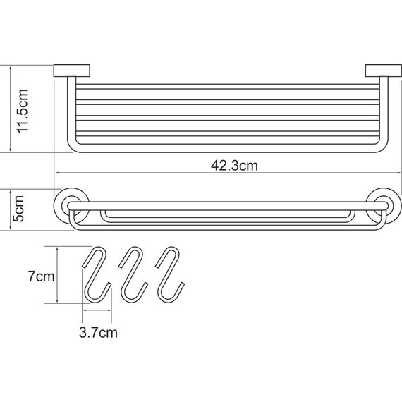 Полка для полотенец с крючками WasserKraft Donau K-9415 - фото 3