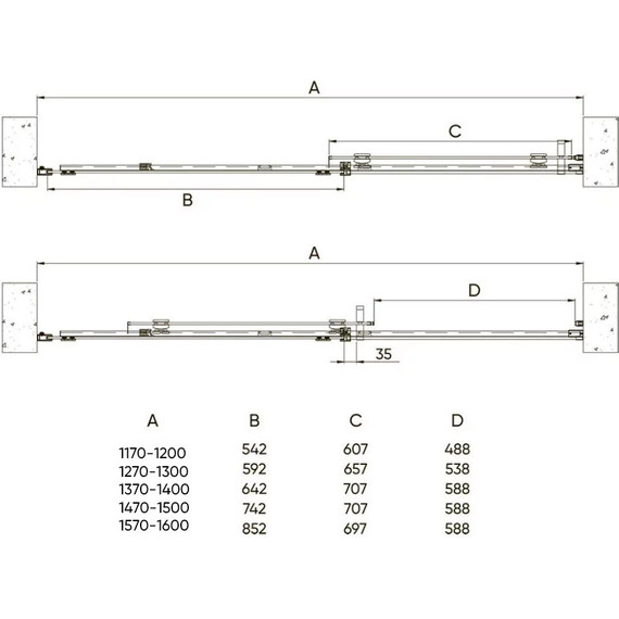 Душевая дверь Veconi Vianno 140 см VN70G-140-01-C4, золото/прозрачное - фото 2