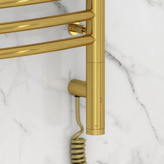 Полотенцесушитель электрический Сунержа Богема 3.0 П11 600x500 мм (выгнутая перемычка) 03-5803-6050 R, золото - фото 3