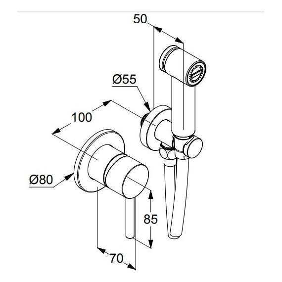 Набор для гигиенического душа Kludi Bozz 389985376, белый матовый - фото 2