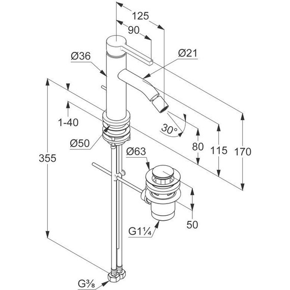 Смеситель для биде Kludi Nova Fonte Pura 202165315, белый матовый - фото 2