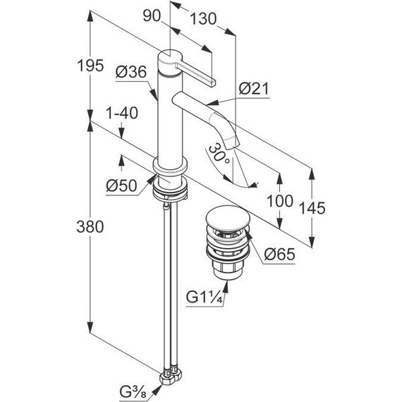 Смеситель для раковины Kludi Nova Fonte Pura 202885315, белый матовый - фото 2