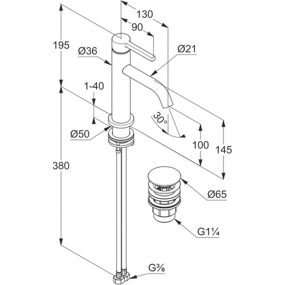 Смеситель для раковины Kludi Nova Fonte 202895315, белый матовый - фото 2