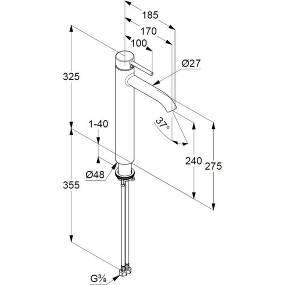 Смеситель для раковины высокий Kludi Bozz 382865376, белый матовый - фото 2