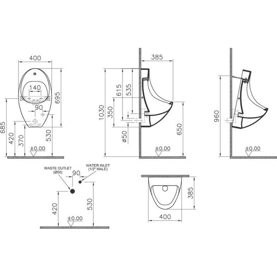 Писсуар подвесной сенсорный VitrA Arkitekt 4106B003-5597 - фото, картинка 4 Писсуар подвесной сенсорный VitrA Arkitekt 4106B003-5597 - фото 4