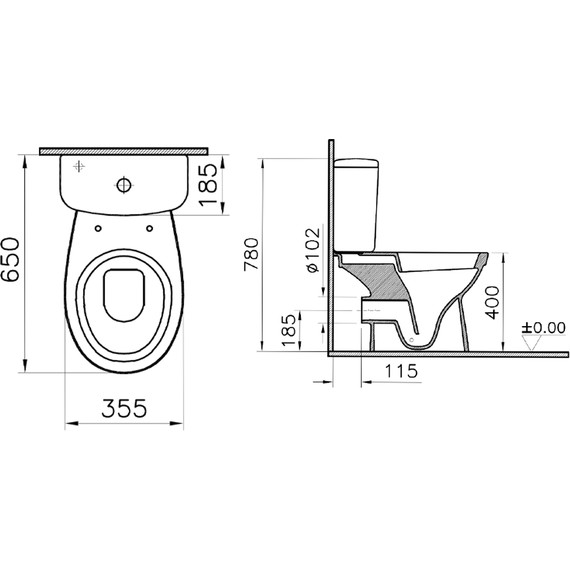 Унитаз-биде VitrA Norm Fit 9844B099-7203 с крышкой микролифт - фото, картинка 8 Унитаз-биде VitrA Norm Fit 9844B099-7203 с крышкой микролифт - фото 8