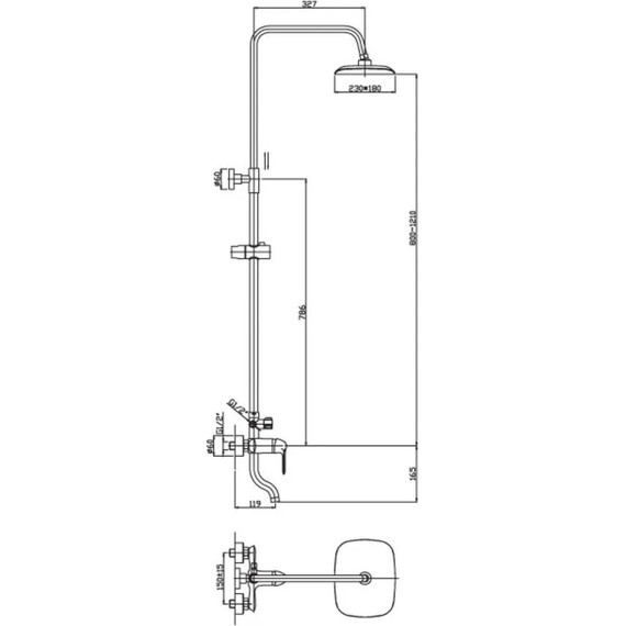Душевая стойка Haiba HB2405 - фото, картинка 3 Душевая стойка Haiba HB2405 - фото 3
