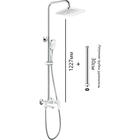 Душевая стойка Haiba HB24505-8, белый/хром - фото, картинка 3 Душевая стойка Haiba HB24505-8, белый/хром - фото 3