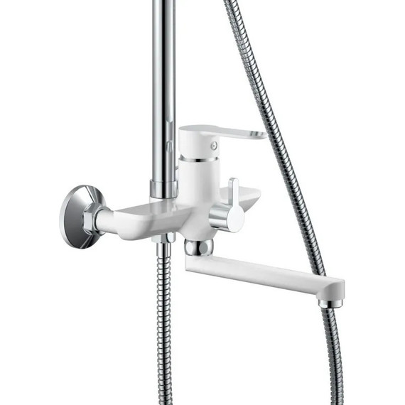 Душевая стойка Haiba HB24557-8, белый/хром - фото, картинка 4 Душевая стойка Haiba HB24557-8, белый/хром - фото 4