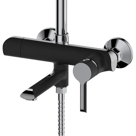 Душевая стойка Haiba HB24805-7, черный/хром - фото, картинка 4 Душевая стойка Haiba HB24805-7, черный/хром - фото 4