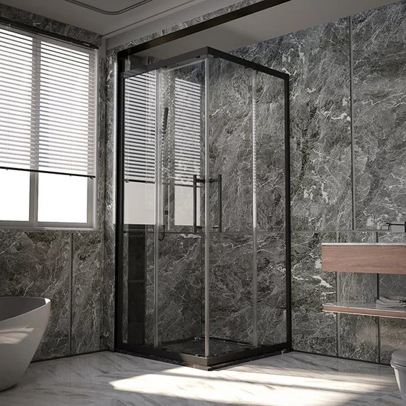 Душевое ограждение Veconi Premium Trento 110x90 см PTC20-B-11090-01-C4 (стекло 8 мм), черный/прозрачное - фото 