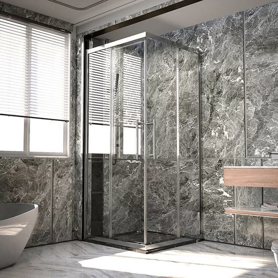 Душевое ограждение Veconi Premium Trento 100x90 см PTC20-CH-10090-01-C4 (стекло 8 мм), хром/прозрачное - фото 