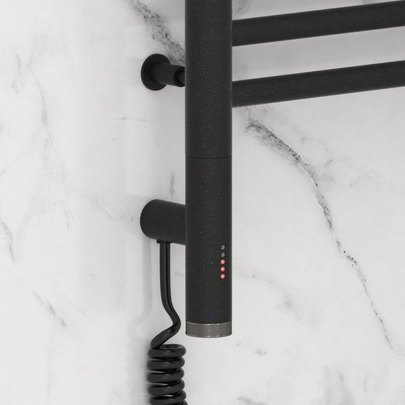 Полотенцесушитель электрический Сунержа Богема с полкой 3.0 П10 600x400 мм (прямая перемычка) 15-5806-6040 L, тёмный титан муар - фото 3