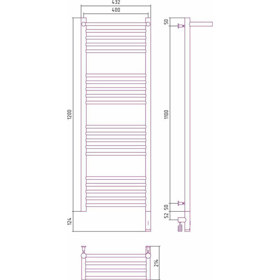 Полотенцесушитель электрический Сунержа Богема с полкой 3.0 П20 1200x400 мм (прямая перемычка) 31-5807-1240 R, чёрный матовый - фото, картинка 5 Полотенцесушитель электрический Сунержа Богема с полкой 3.0 П20 1200x400 мм (прямая перемычка) 31-5807-1240 R, чёрный матовый - фото 5