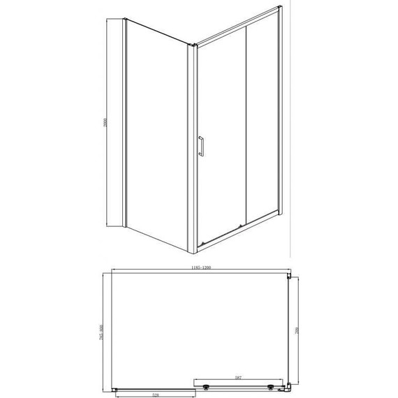 Душевое ограждение Bravat Drop 120х80 см, BS120.3100A, хром/прозрачное - фото 6