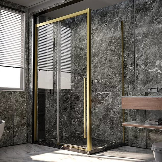 Душевое ограждение Veconi Premium Trento 120x80 см PTC30-SP-12080-G-01-C4 (стекло 8 мм), золото/прозрачное - фото 
