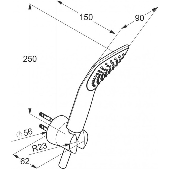 Душевой гарнитур Kludi Fizz 1S 6765087-00, черный матовый/хром - фото 2