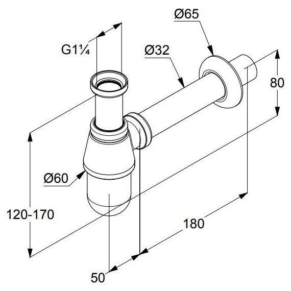 Сифон для умывальника Kludi 1010505-00 - фото 2