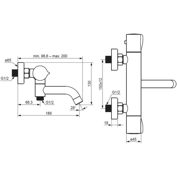 Смеситель для ванны с термостатом Damixa Scandinavian Pure 363000300, черный, Цвет производителя: чёрный - фото 4