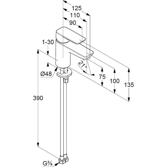 Смеситель для раковины Kludi Pure&Style 400280575 - фото 4