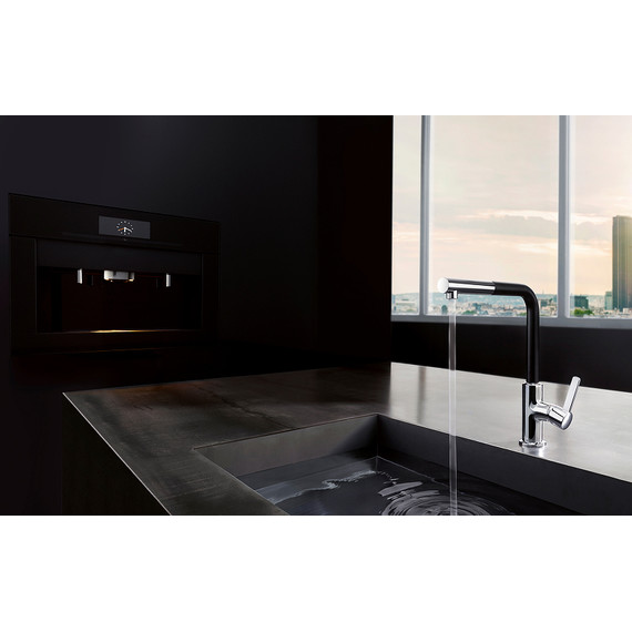 Смеситель для кухни Kludi L-Ine 408518775, черный матовый/хром - фото 2