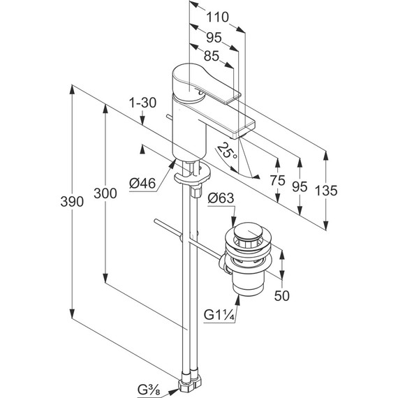 Смеситель для раковины Kludi Zenta SL 482600565 - фото 2