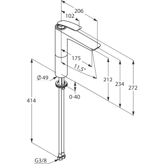 Смеситель для раковины высокий Kludi Balance 522968775, черный матовый/хром - фото 2