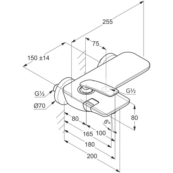Смеситель для ванны Kludi Balance 524458775, черный матовый/хром - фото 2