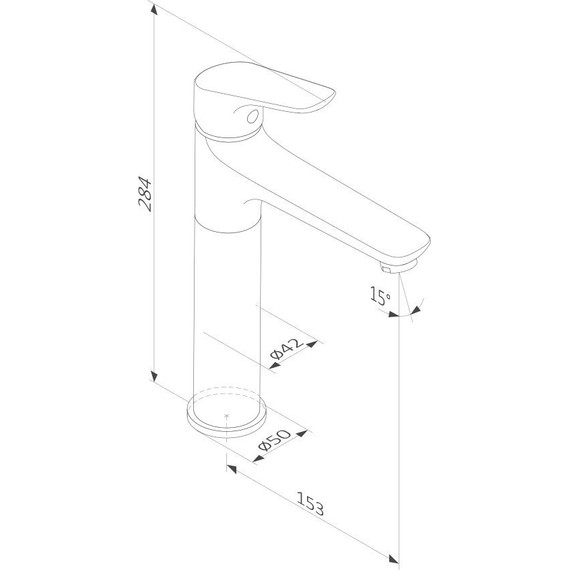 Смеситель для раковины высокий Damixa Jupiter 770250001, Цвет производителя: хром - фото 6