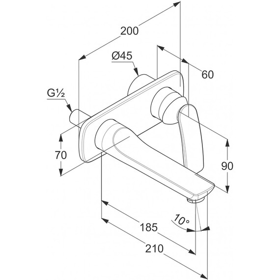 Смеситель для раковины настенный Kludi Balance 185 мм 522460575 - фото 2