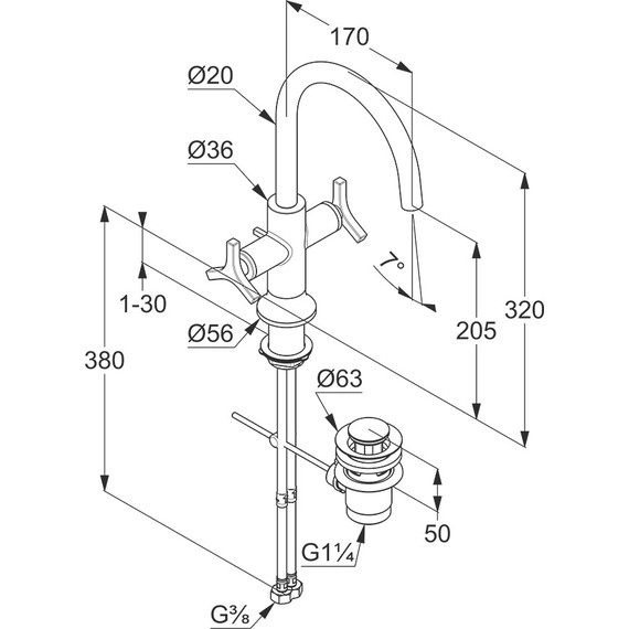 Смеситель для раковины Kludi Nova Fonte Deco 201180539 - фото 3