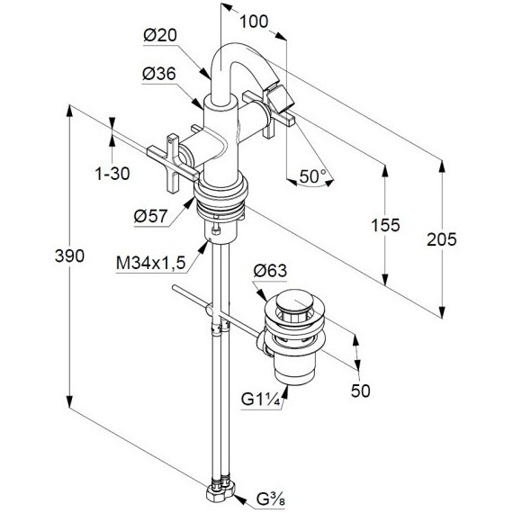 Смеситель для биде Kludi Nova Fonte Classic 203130520 - фото 2