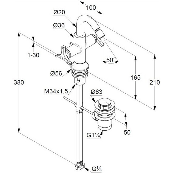 Смеситель для биде Kludi Nova Fonte Déco 203130539 - фото 2