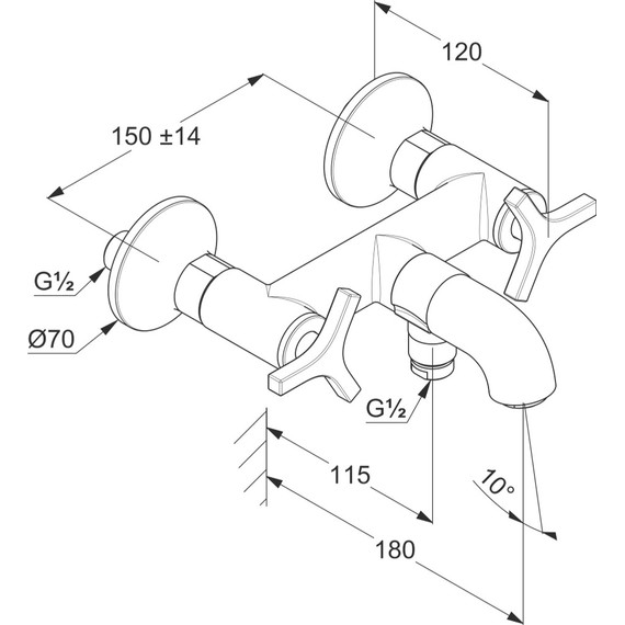 Смеситель для ванны Kludi Nova Fonte Deco 205400539 - фото 3