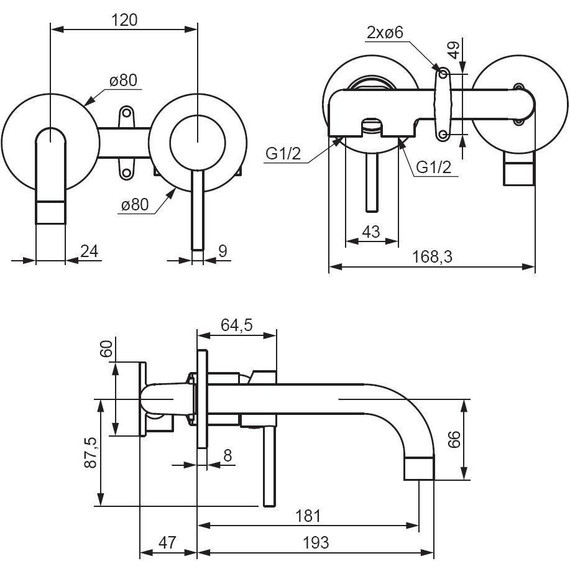 Смеситель для раковины настенный Damixa Scandinavian Pure 360260000, Цвет производителя: хром - фото, картинка 4 Смеситель для раковины настенный Damixa Scandinavian Pure 360260000, Цвет производителя: хром - фото 4