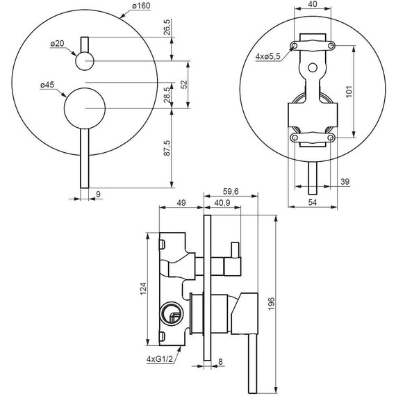 Смеситель для ванны Damixa Scandinavian Pure 367100000, Цвет производителя: хром - фото 4