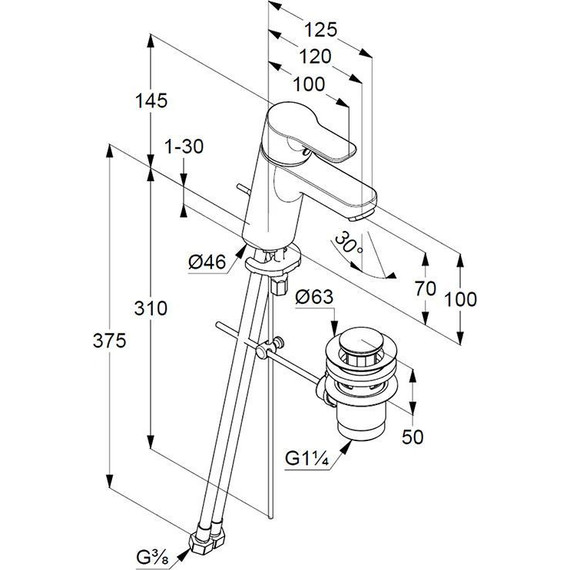 Смеситель для раковины Kludi Pure&Easy 373820565 - фото 6