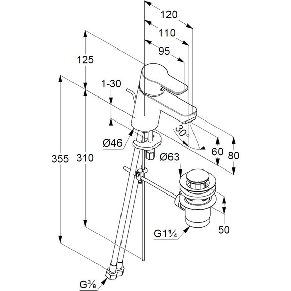 Смеситель для раковины Kludi Pure&Easy 373850565 - фото 4