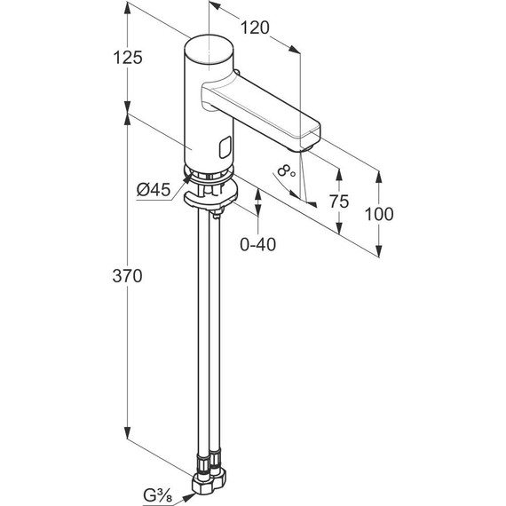 Смеситель для раковины электронный Kludi Zenta 3820005 - фото 7