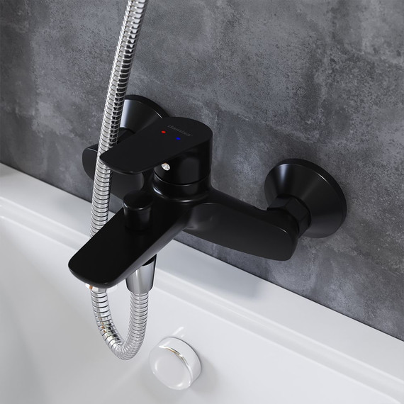 Смеситель для ванны Damixa Jupiter 771000301, черный, Цвет производителя: чёрный - фото 2