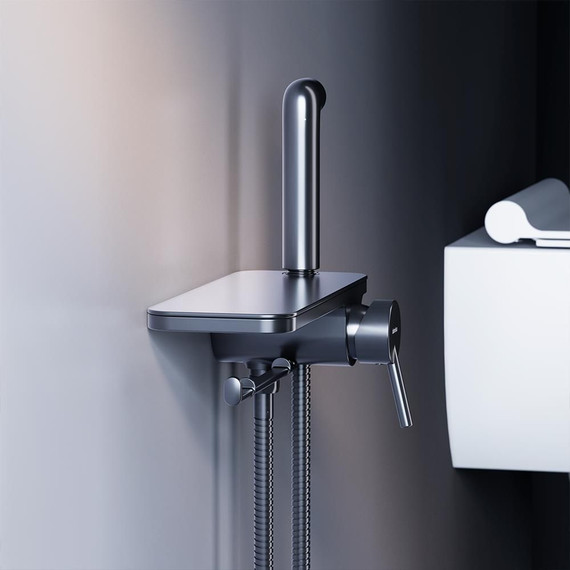 Набор для гигиенического душа Damixa Jupiter с полкой 773500301, черный - фото 3