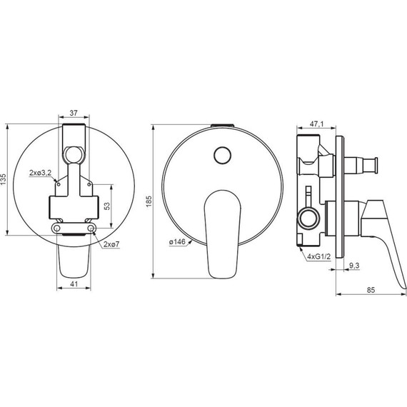 Смеситель для ванны Damixa Jupiter 777100300, черный, Цвет производителя: чёрный - фото 4